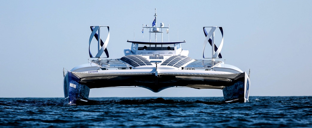 Energy Observer solar and wind powered catamaran circumnavigation odyssey