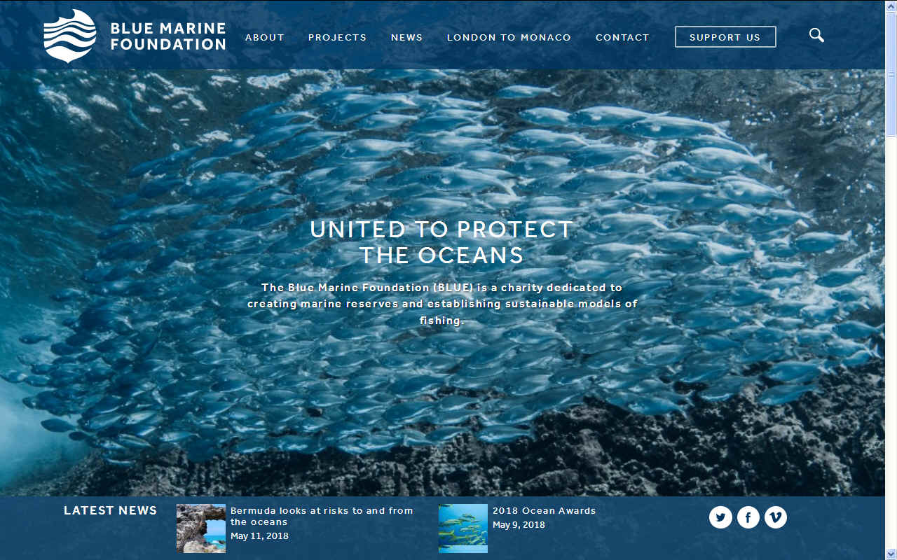 Blue Marine Foundation website 2018