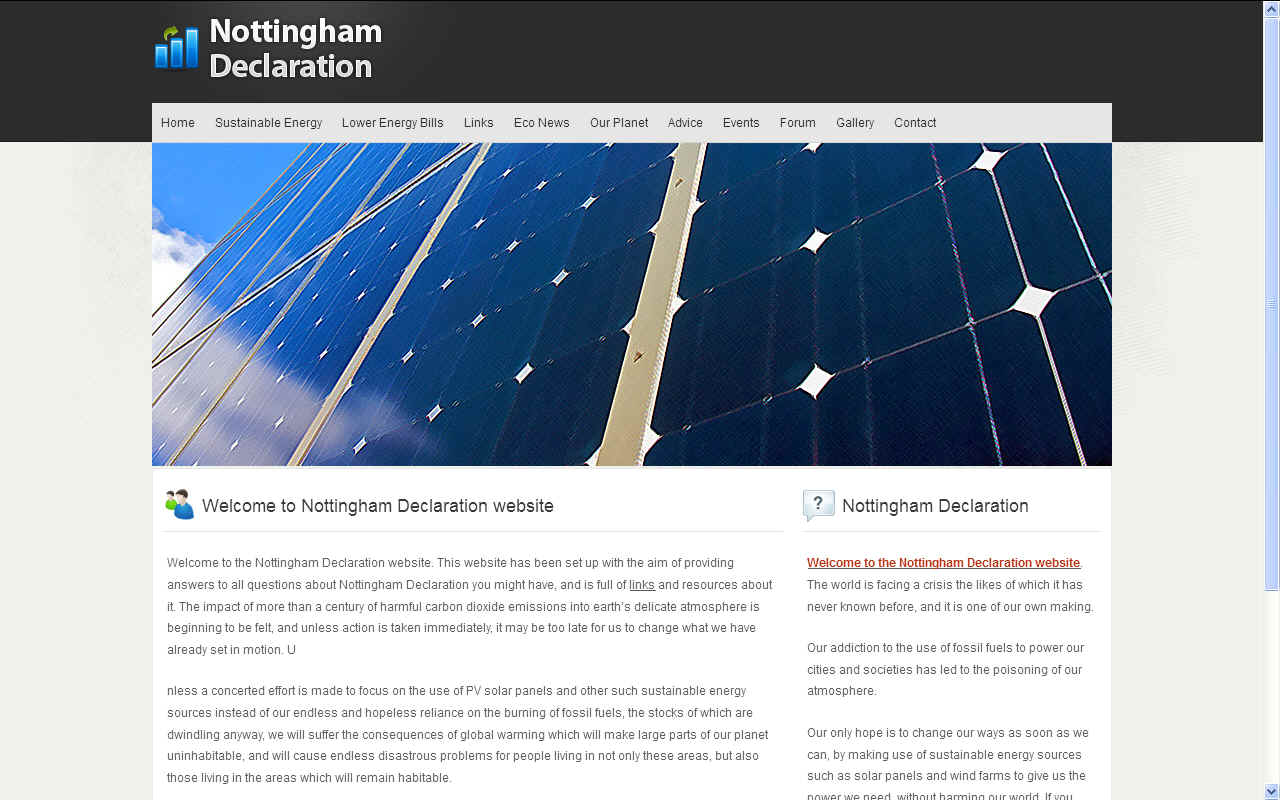 Nottingham Declaration website