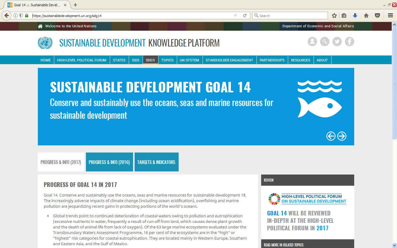 Aims and intentions of UN SDG 14