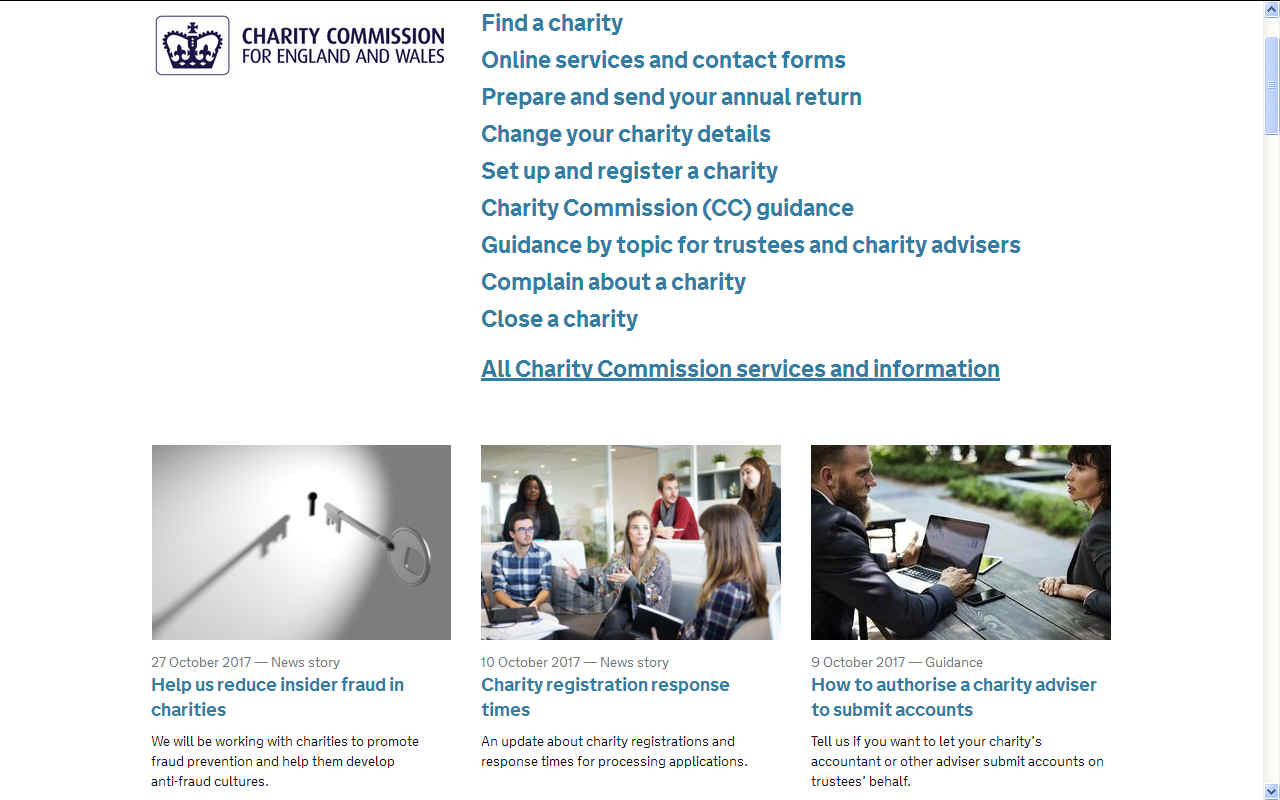 The Charity Commission's website