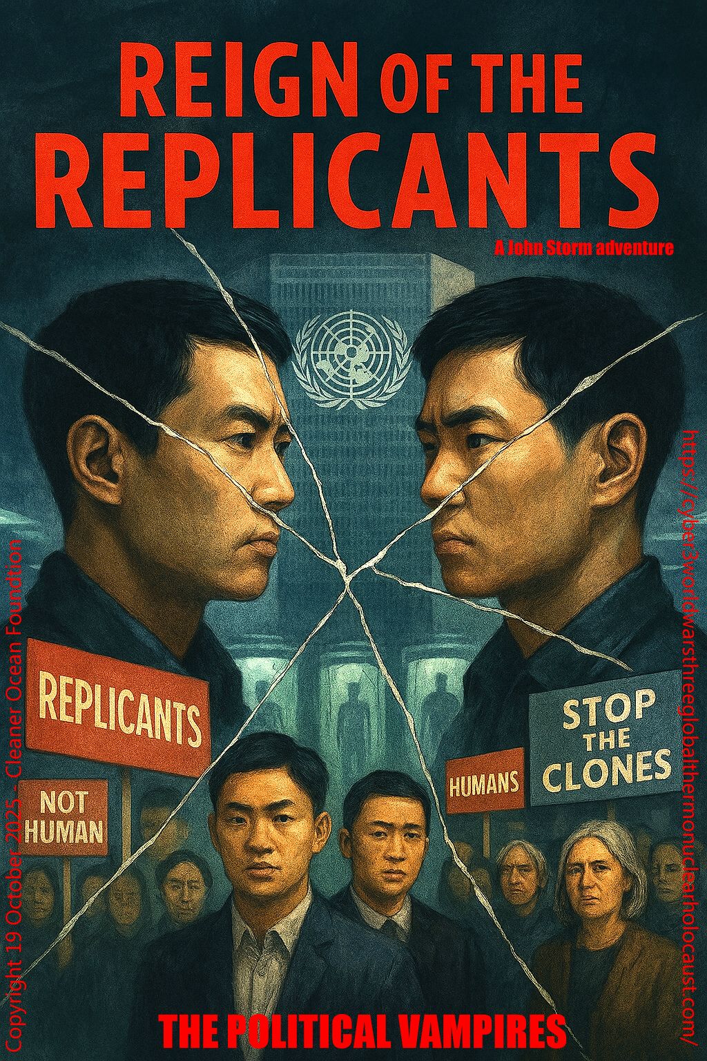 Rescues hostages from Cyberwars, break their promise to John Storm, plotting to rule planet earth forever as political vampires, clones, of themselves.