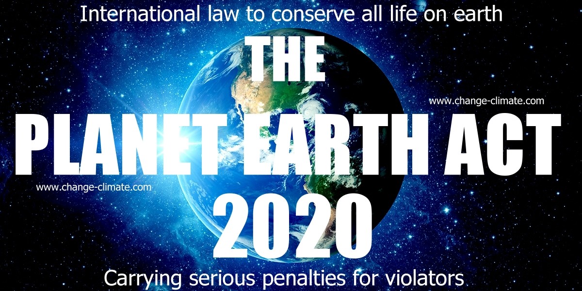 proposed legislation to criminalize those who kill animals and polute planet earth by inaction
