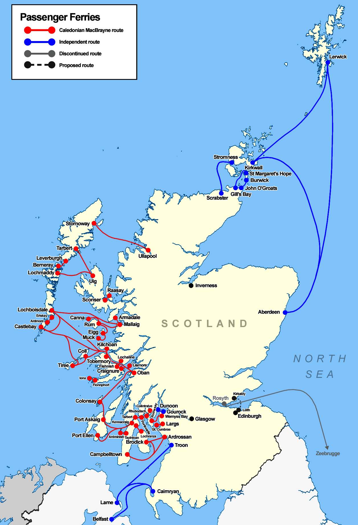 Scotland Ferries Ireland Lerwick Hebrides Belfast 