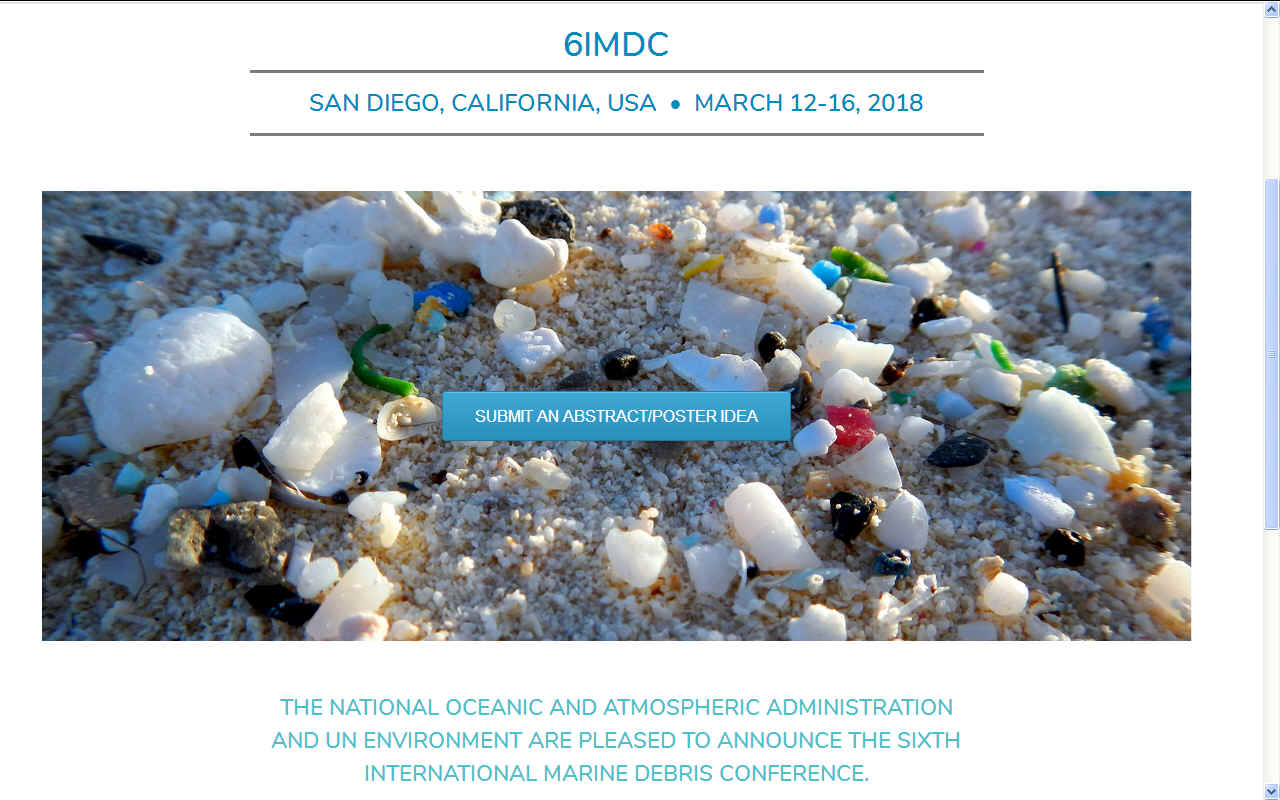 Sixth marine debris conference 6IMDC, March 12-16  2018