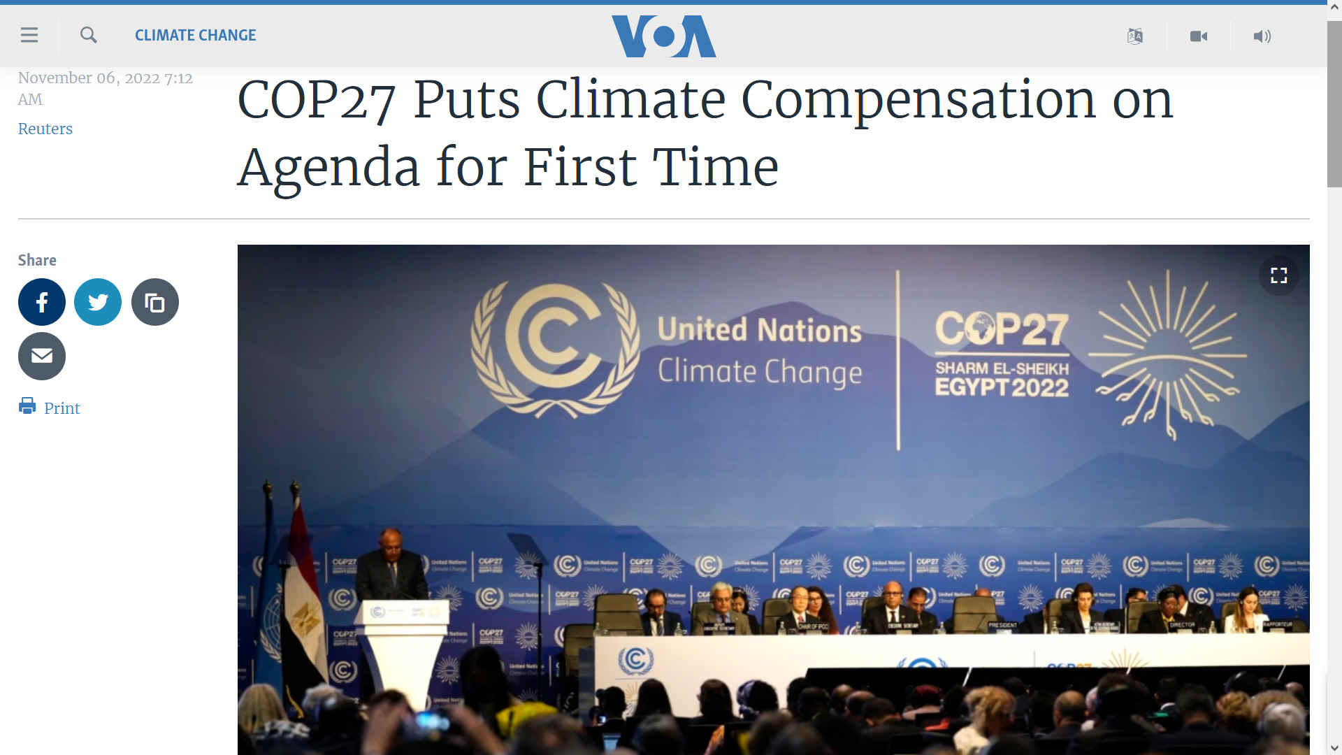 Compensation on climate Agenda for the 1st first time - Yay!