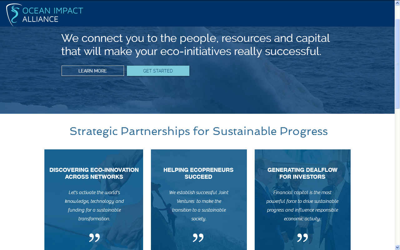 Ocean Impact Alliance fund raising website