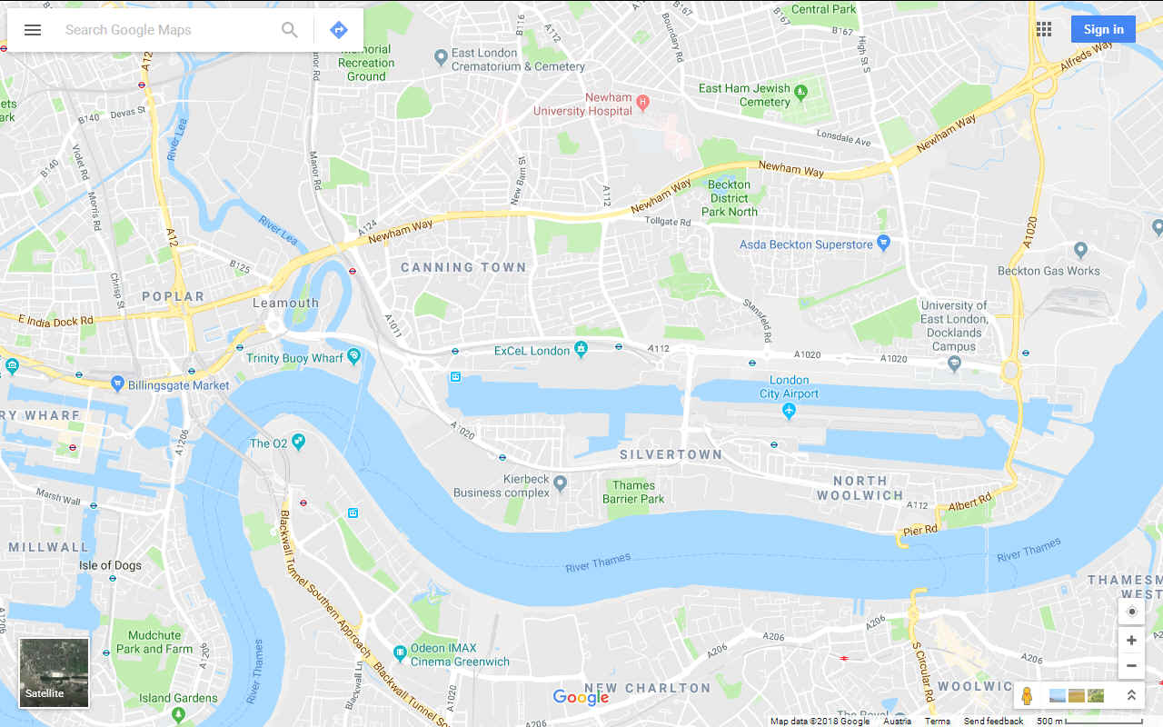 Google map London ExCel Oceanology International March 2018