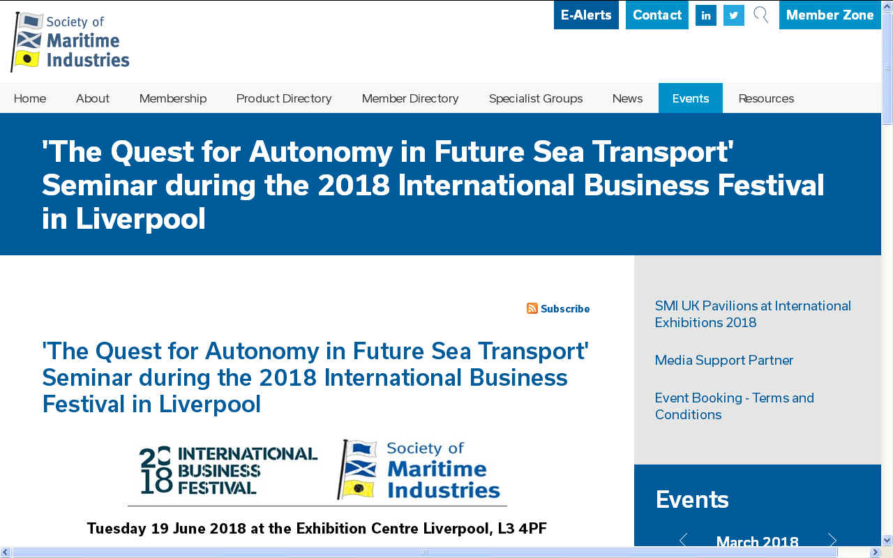 Society of Maritime Industries the quest for autonomy in marine transport seminar