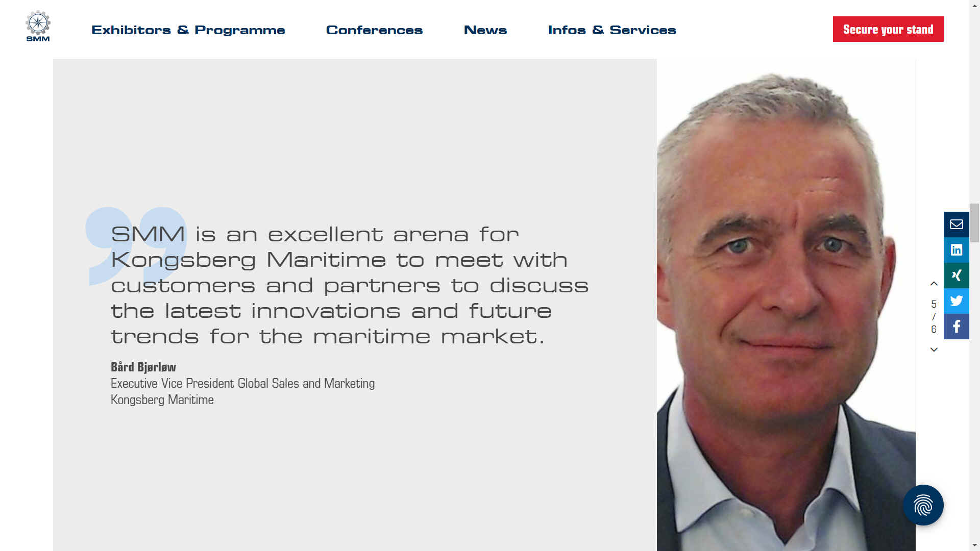 Bard Bjerlaw - Executive Vice President Global Sales & Marketing, Kongsberg Maritime