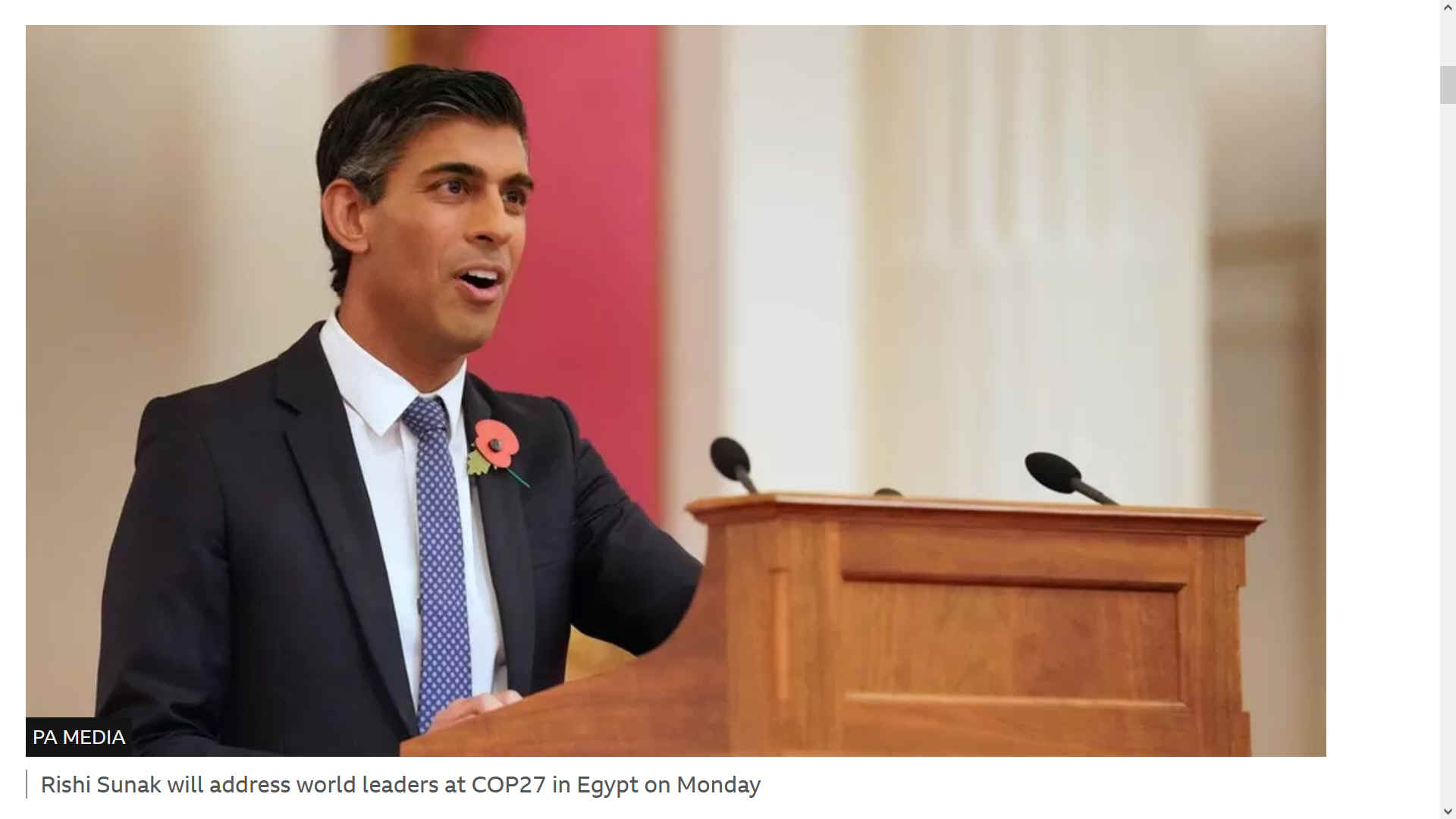 British Prime Minister Rishi Sunak will be at COP OUT FLOP 27, in Egypt, Sharm El-Sheikh