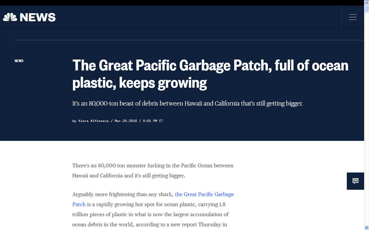 The 'Great Pacific Garbage Patch' Is Ballooning, 87,000 Tons of Plastic and  Counting - The New York Times