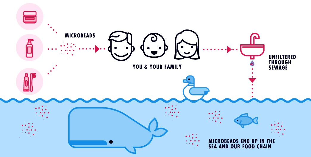 Beat the microbead whale and fish infographic