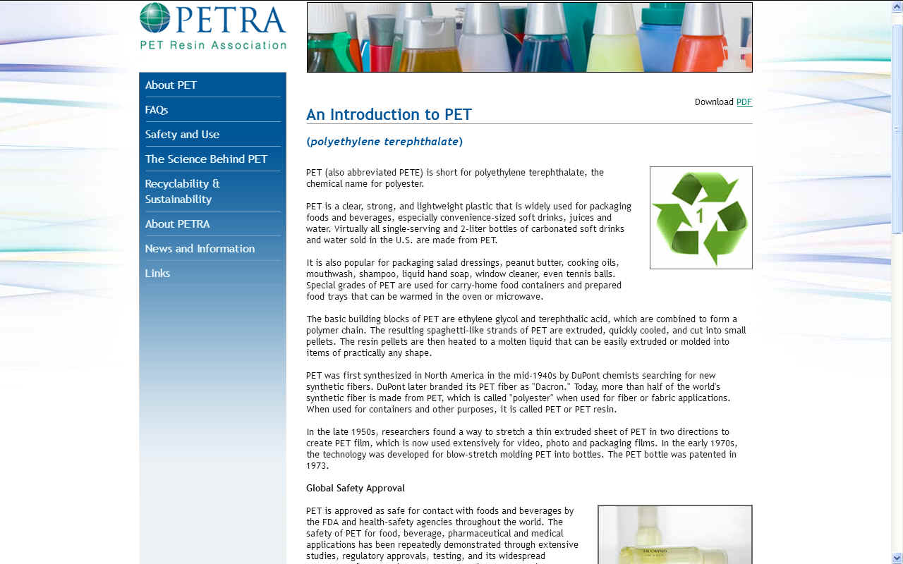 PETRA the polyethylene terephthalate resin association