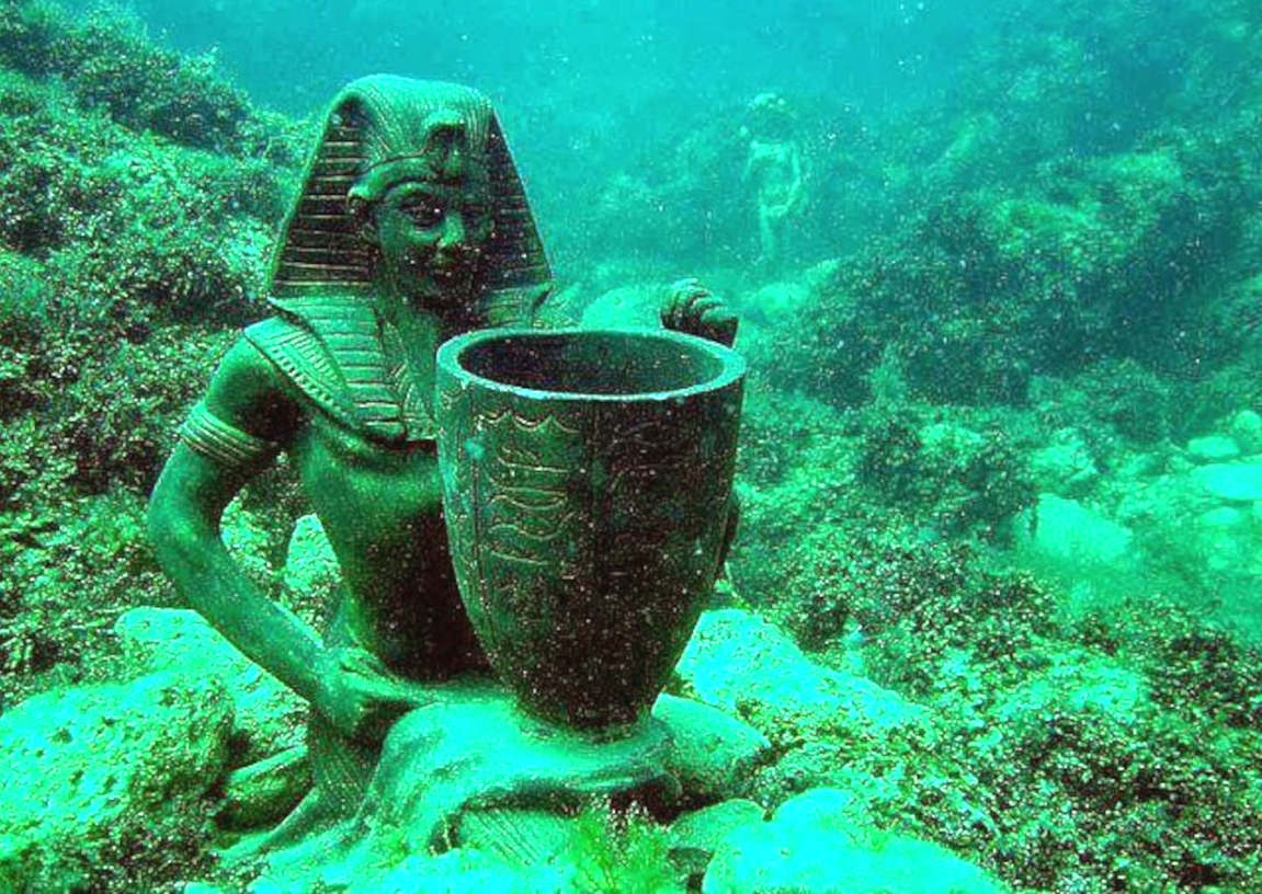 Cleopatra's sunken palace at Alexandria on the Mediterranean Sea