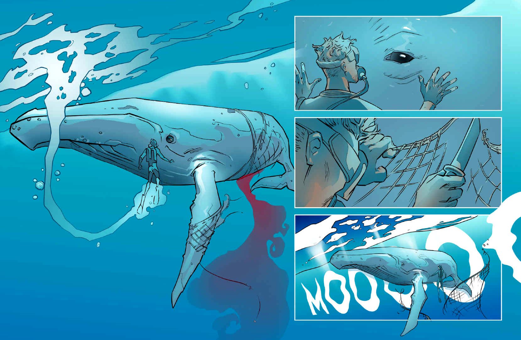 John Storm rescues Kulo Luna, the giant humpback whale from ghost fishing nets